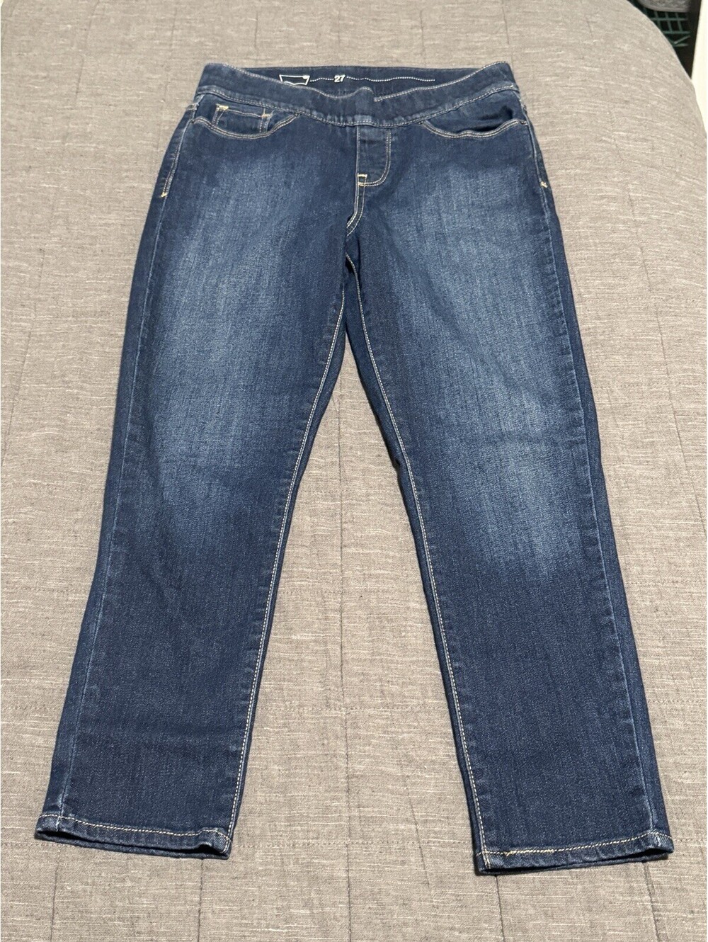 Levis Jenas Womens Pull On Elastic Waist Medium Wash Cropped Size 27 - Picture 1 of 8